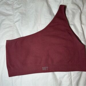 SET Active Asymmetrical Bandeau - Deep pink